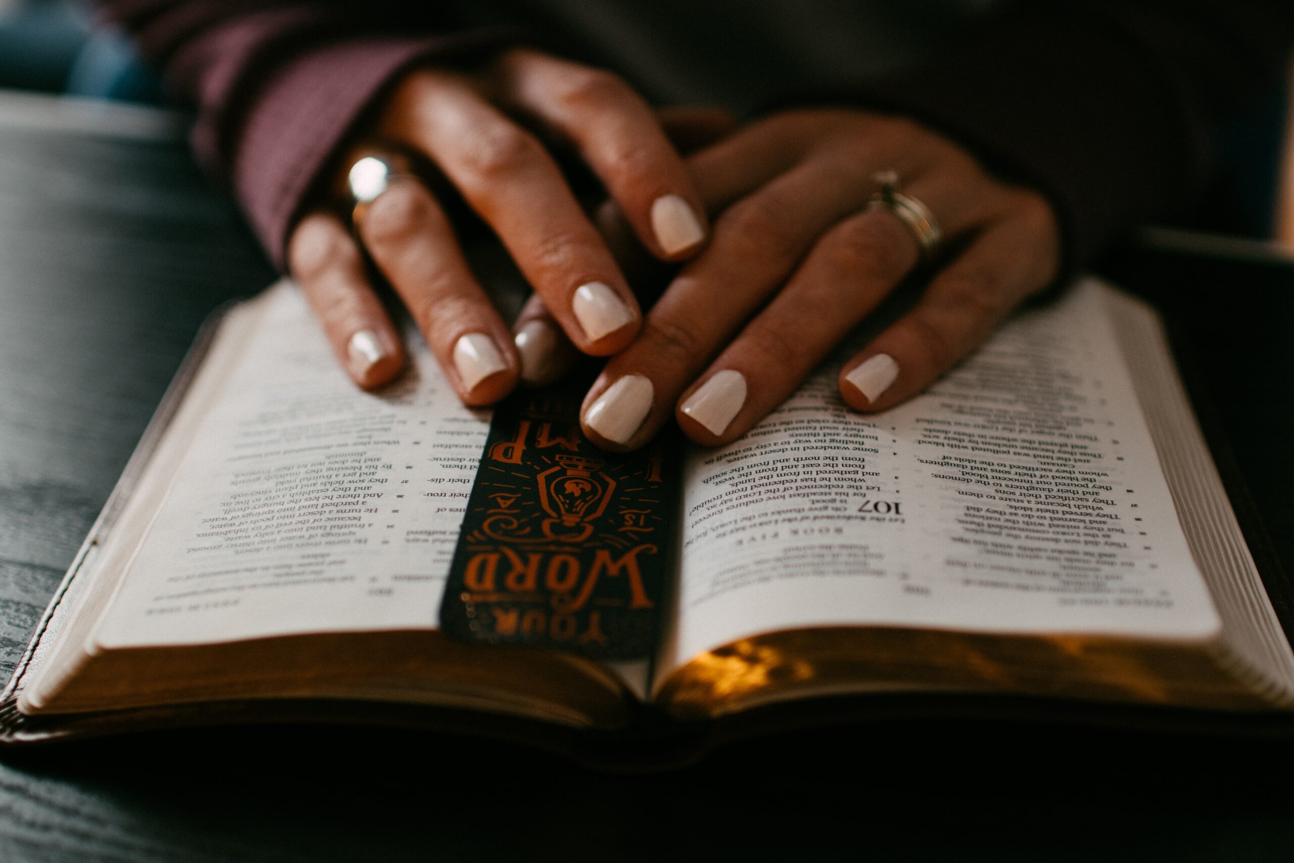 Woman reading bible